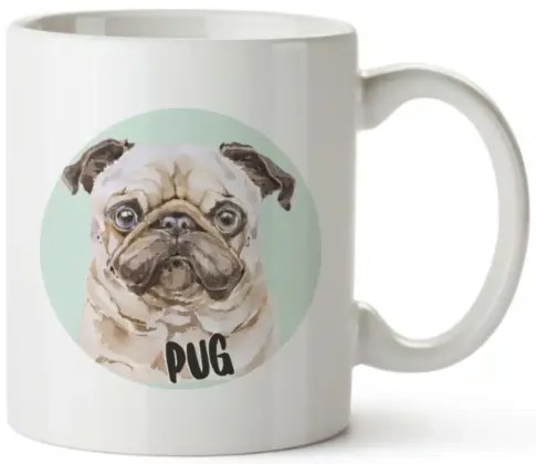 Bohemia Gifts Ceramiczny kubek - Mops, 350 ml