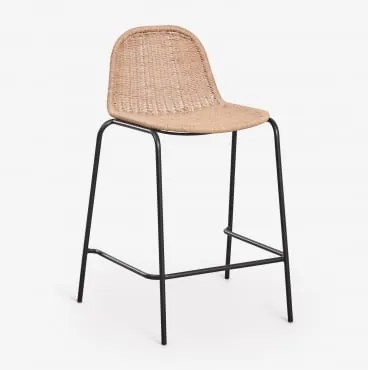 Wysoki, Sztaplowany Stołek Ogrodowy Z Syntetycznego Rattanu Reiven Czarna & ↑65 Cm - Sklum