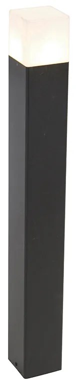 Stojąca lampa zewnętrzna czarna z opalizującym białym kloszem 70 cm - Denmark