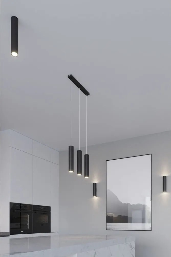 Czarna metalowa lampa wisząca Castro – Sollux