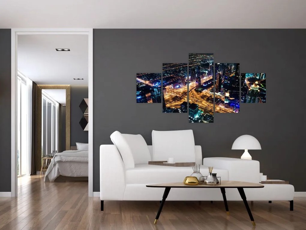Obraz miasta nocą (125x70 cm)