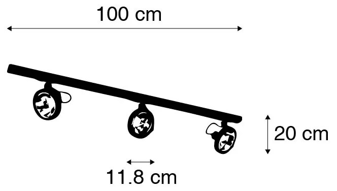 Nowoczesny system szynowy 1-fazowy 3 spoty czarny - Go Nowoczesny Oswietlenie wewnetrzne