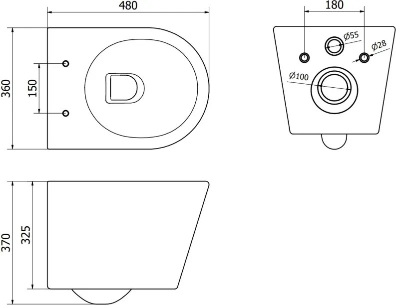 Mexen Rico miska wc Rimless z deską wolnoopadającą slim, duroplast, czarna mat - 30720185