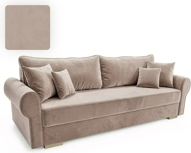 Sofa z Funkcją Spania RELON Beżowa Nowoczesna
