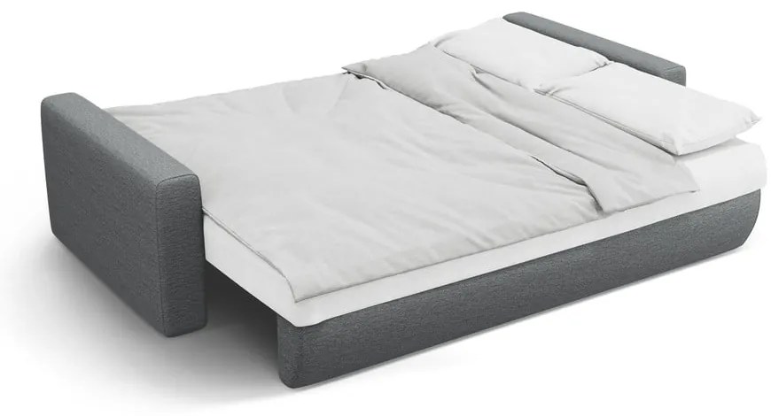Szara rozkładana sofa ze schowkiem 238 cm Belfast – Cosmopolitan Design