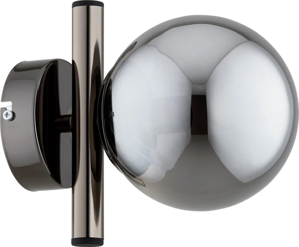 Kinkiet ERAL 1xE14/10W/230V, błyszczący chrom/czarny/dymione szkło