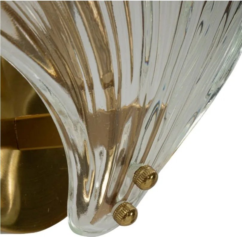 Szklany kinkiet w kolorze złota Da Muro Shell – Mauro Ferretti