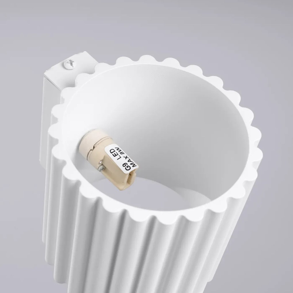 Kinkiet AURA biały G9 ryflowany SOLLUX  LIGHTING