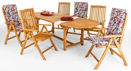 TAMAN DORSET FSC duży - zestaw ogrodowy z drewna tekowego 6+1