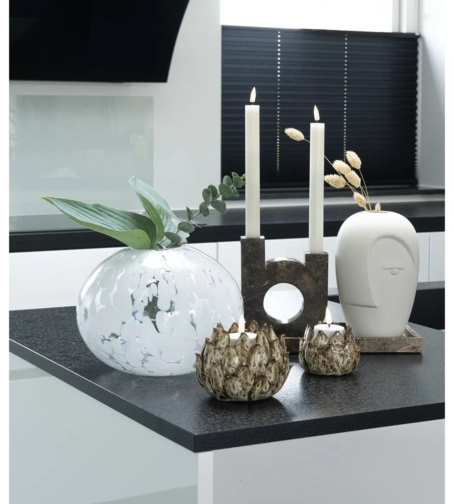 Kremowy ceramiczny wazon (wysokość 19,5 cm) Face – House Nordic