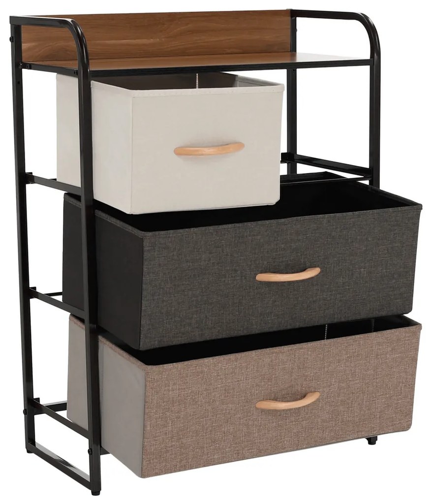 Komoda z szufladami z tkaniny HAZEL TYP 2, brązowy, M