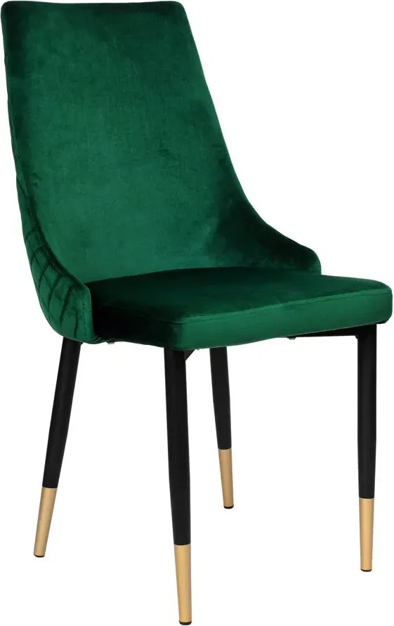 Zielone krzesło glamour z pikowanym tyłem L6-E75