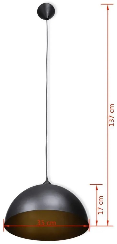 Czarne lampy wiszące z regulacją 2 sztuki - E985 L9-H96