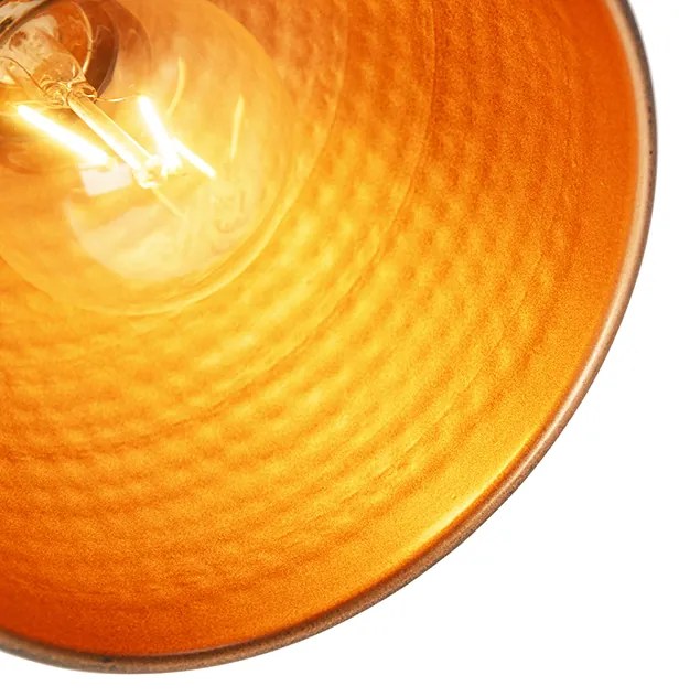Industrialna lampa ścienna brązowa z miedzianym elementem regulacyjnym - LikoPrzemysłowy Oswietlenie wewnetrzne