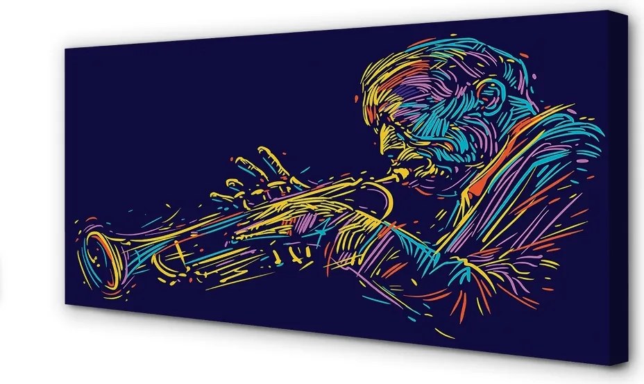 Fotoobraz na płótnie Muzyk I Blask Trąbki