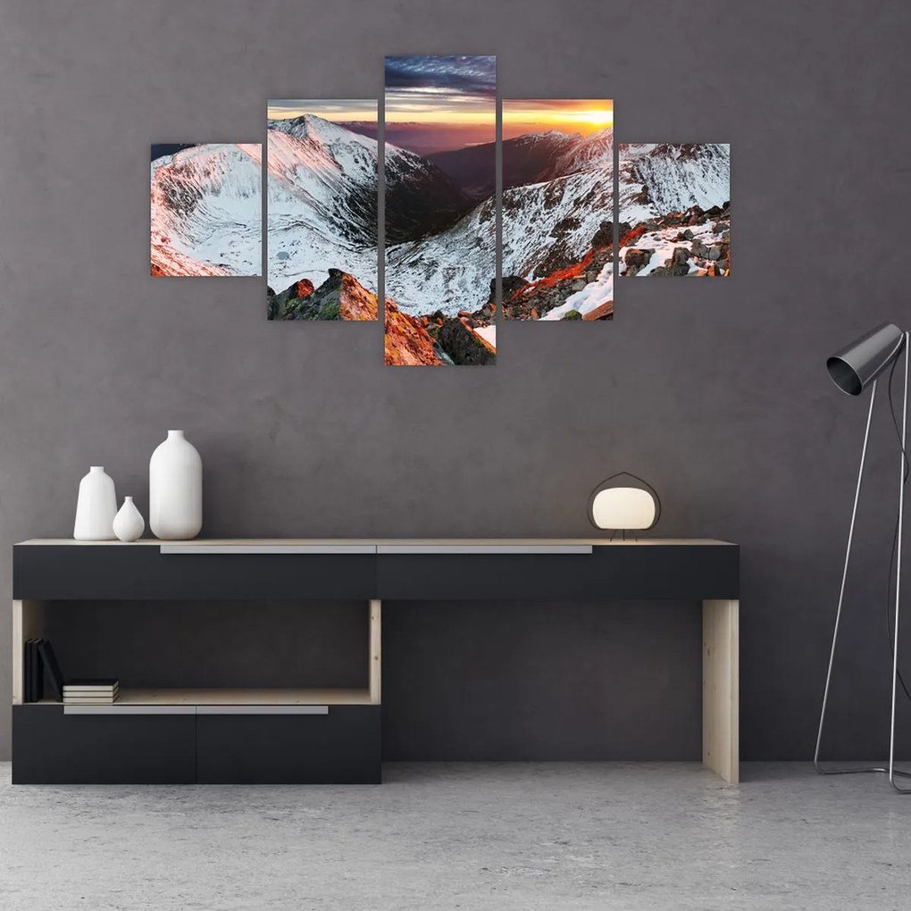 Obraz - Zimowa panorama górska (125x70 cm)