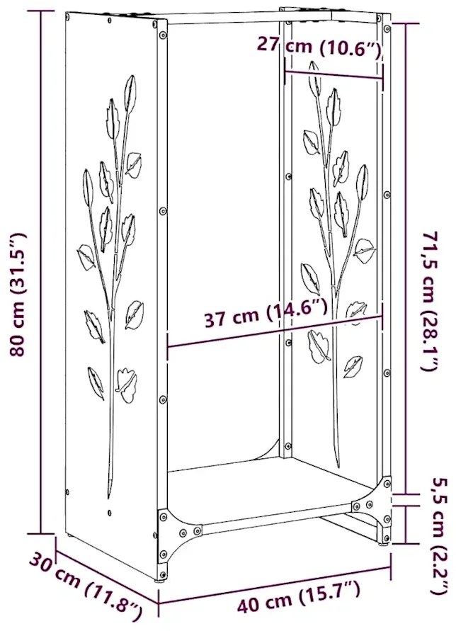 Stojak Na Drewno Opałowe Czarne R6-N91