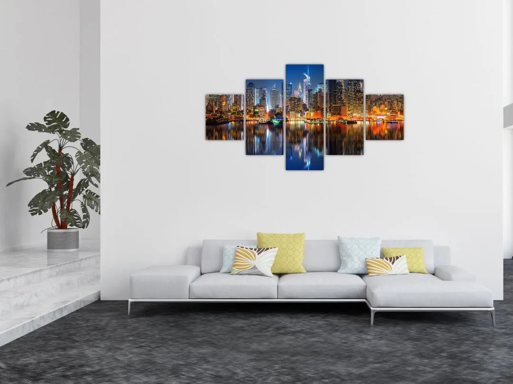 Obraz Manhattanu w nocy (125x70 cm)
