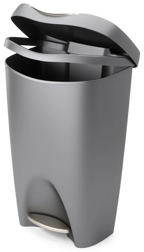 Szary plastikowy kosz na śmieci z pedałem 50 l Brim – Umbra