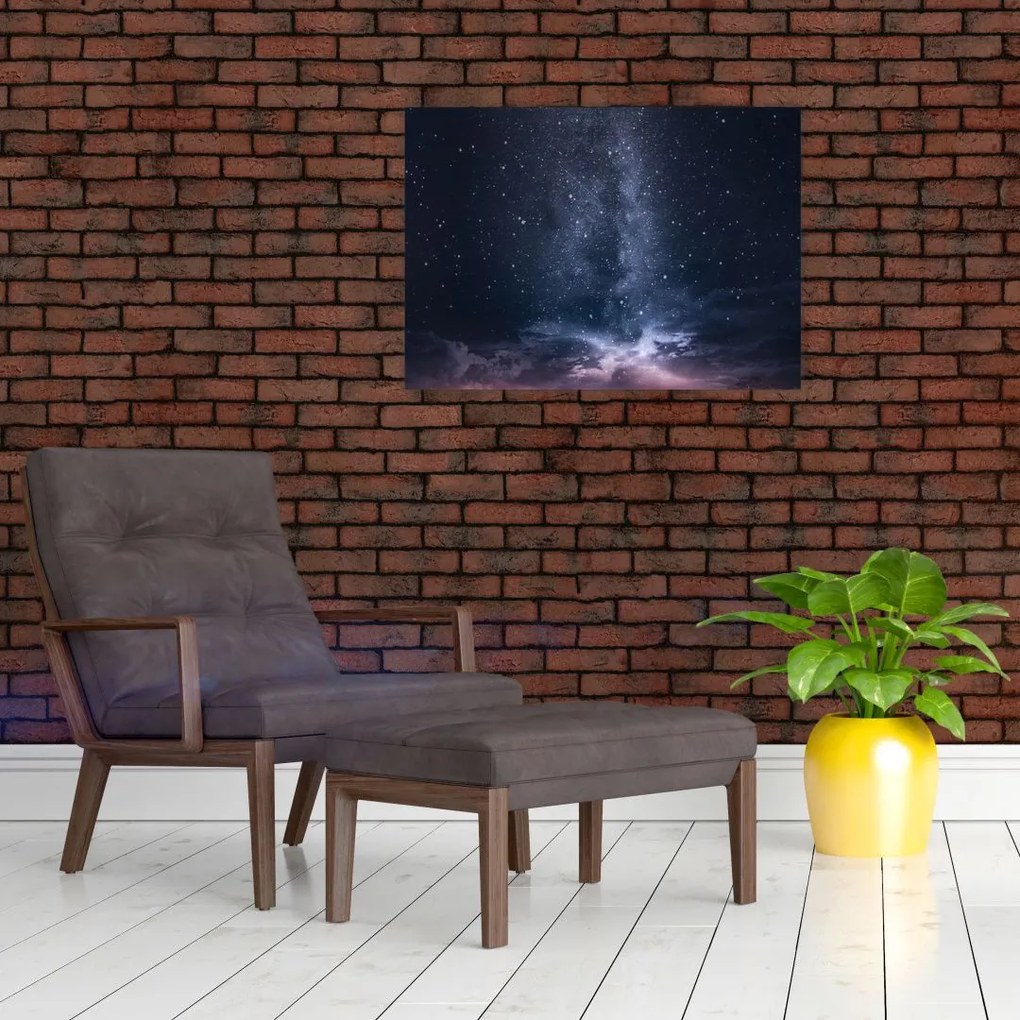Obraz na szkle - niebo z gwiazdami (70x50 cm)