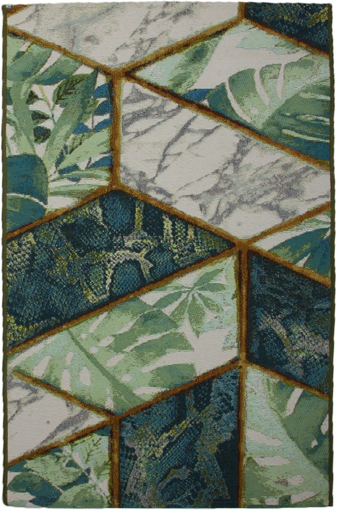 Dywan Capri Foam Zielony Podgumowany 060x090 Prostokąt