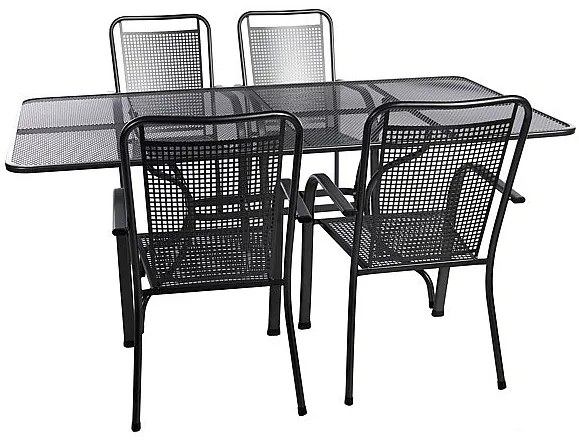 Metalowy zestaw ogrodowy SAVANA I. 1 + 4 Stół prostokątny 145x90 cm (CT0309)