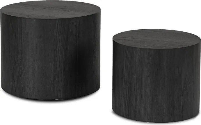 Zestaw Stolików Kawowych LEILA 38 cm/48 cm Czarny Loft