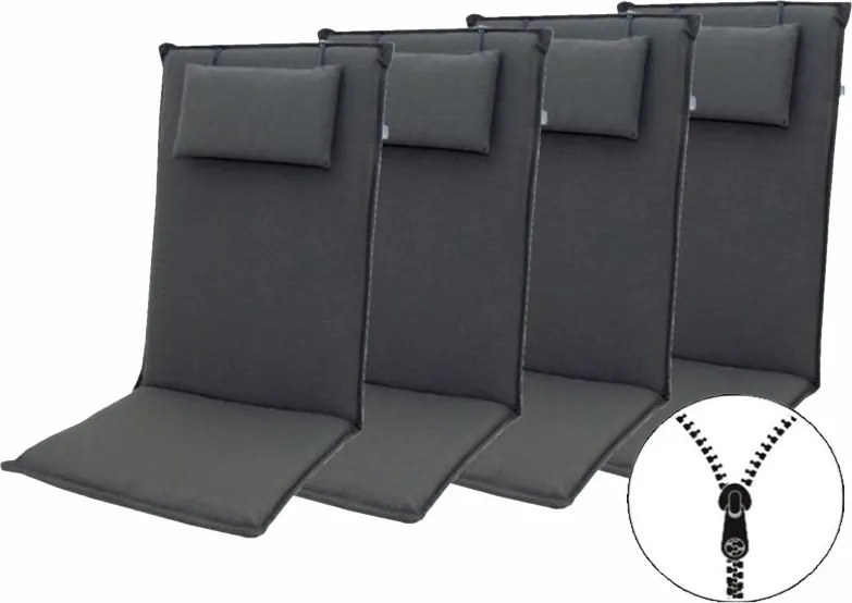 Doppler ELEGANT 2430 wysoki - 4 szt. zestaw 4 szt. poduszek na krzesło z wysokim oparciem