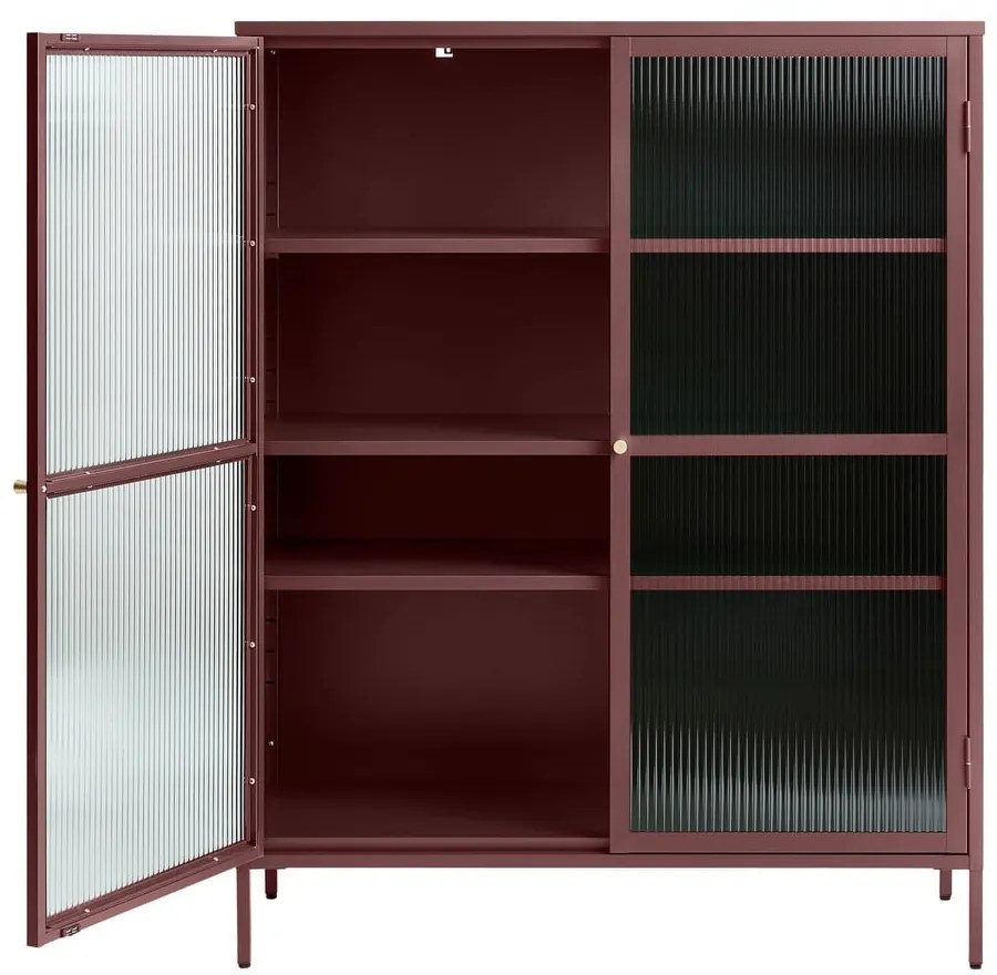 Czerwona metalowa witryna 111x140 cm Bronco – Unique Furniture