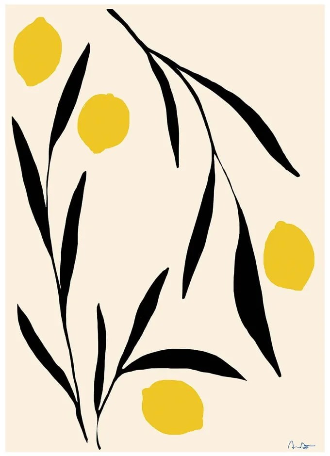 Plakat 50x70 cm Lemon – Anna Mörner – The Poster Club