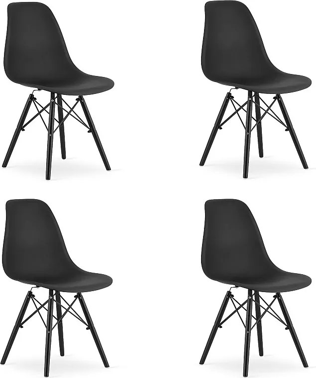 Krzesło Valora OSAKA, czarne, ergonomiczne, do salonu x4