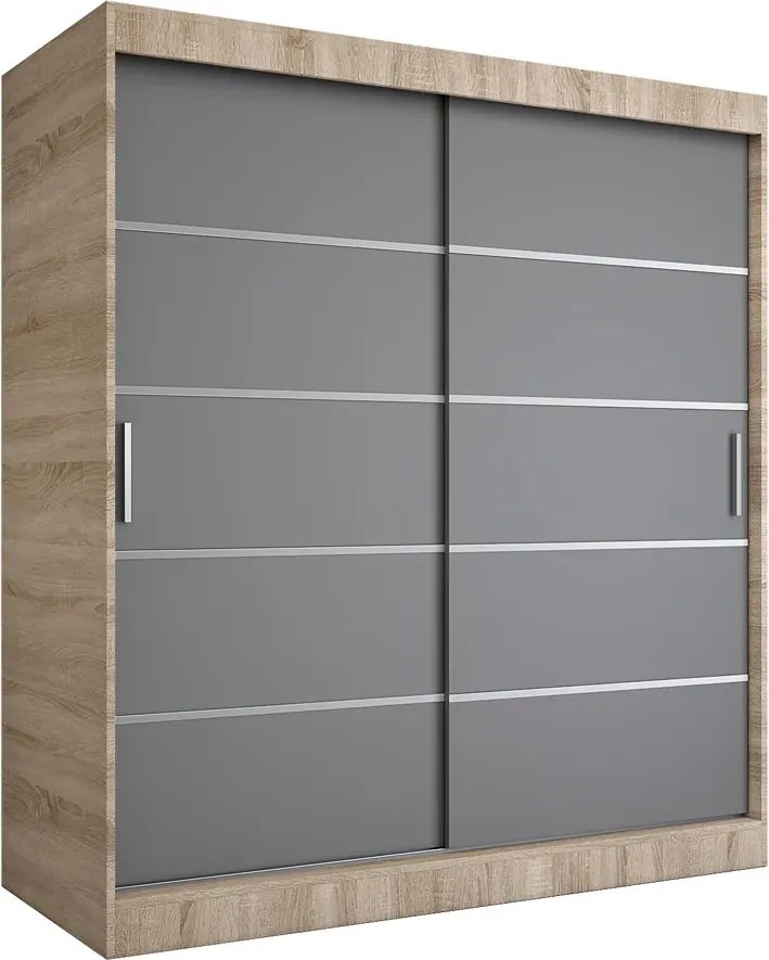 Szafa przesuwna dąb sonoma + antracyt 180 cm N0-N21