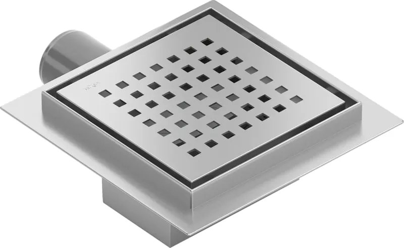 Mexen Flat-Q M08 wpust podłogowy kwadratowy 12 x 12 cm, inox - 1010512