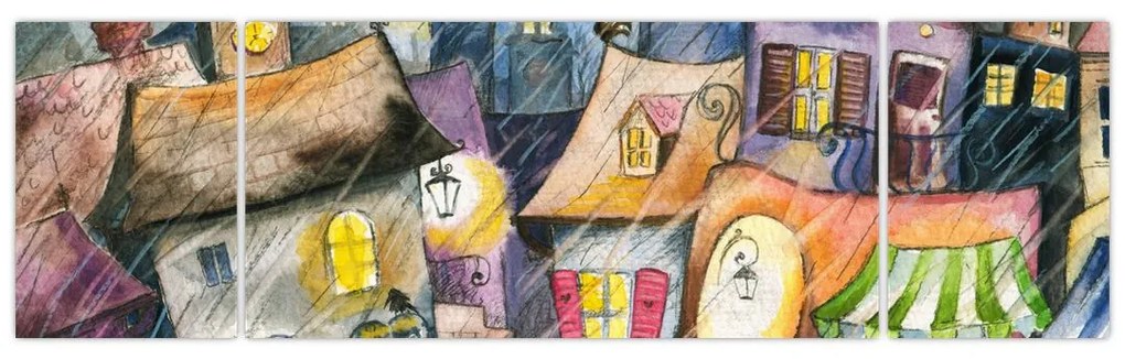 Obraz - Deszczowy wieczór (170x50 cm)
