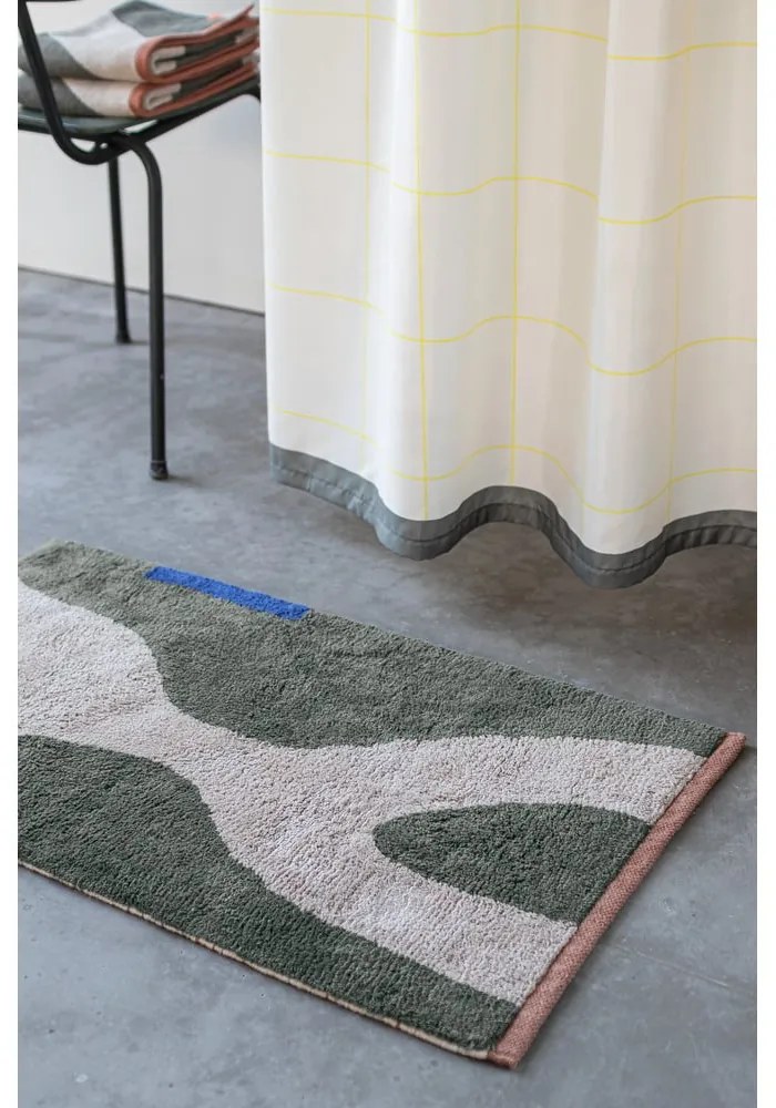 Ciemnozielony bawełniany chodnik odpowiedni do prania 70x150 cm Figura – Mette Ditmer Denmark