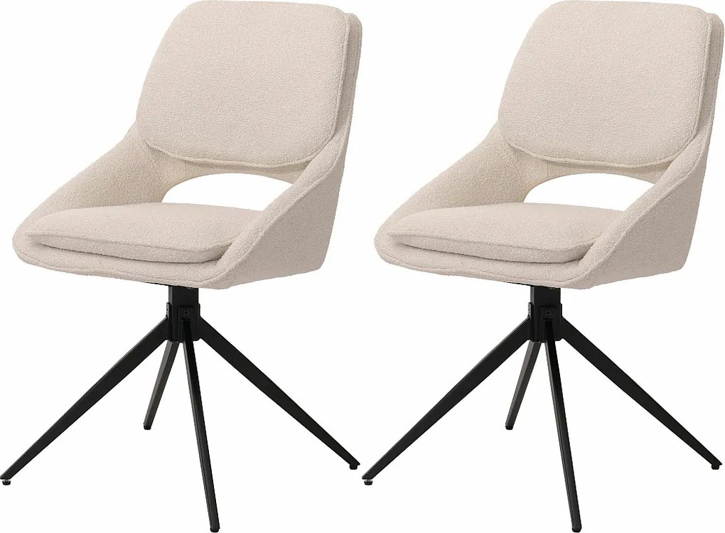 Krzesło do jadalni MCW-N73 (zestaw 2 szt.),  kremowe