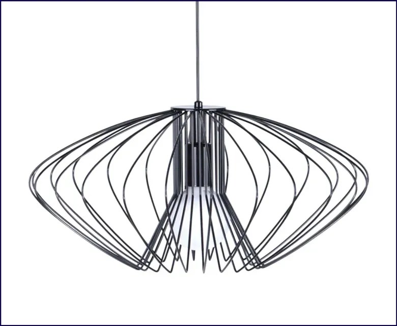 Czarna lampa wisząca z drucianym kloszem S544 T9-M99