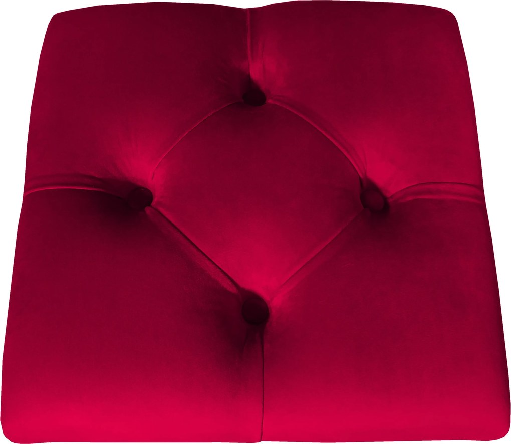 Pufa CHESTERFIELD tkanina Welur loft ławka podnóżek metal : Kolor Stelaża - Czarny , Kolor tkaniny - VELVET - MG31, Typ tkaniny - Velvet