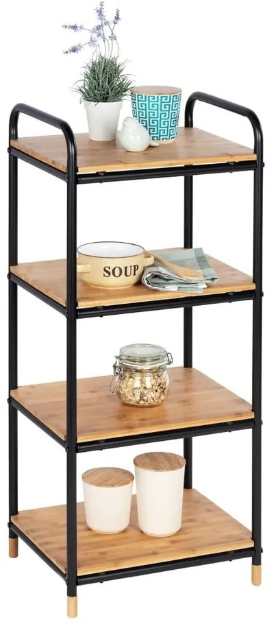 Czarno-naturalny metalowy regał łazienkowy 42x94,5 cm Loft – Wenko