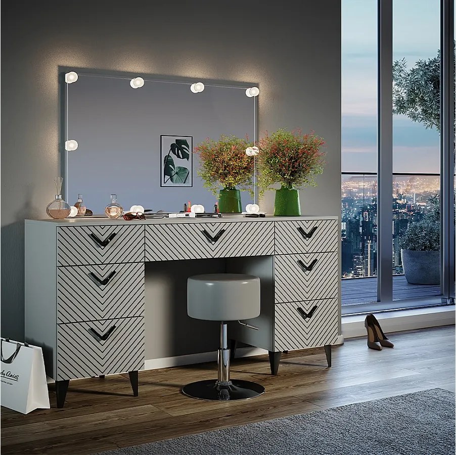 Stół do toalety szary 150x45x78.1 anett