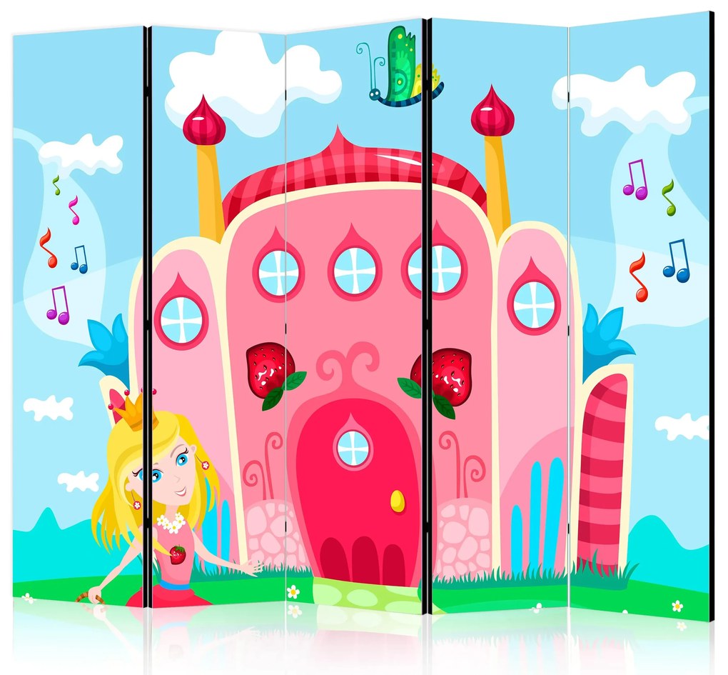 Parawan dwustronny Dla dzieci 225x172 cm 5-częściowy szary ARTGEIST B