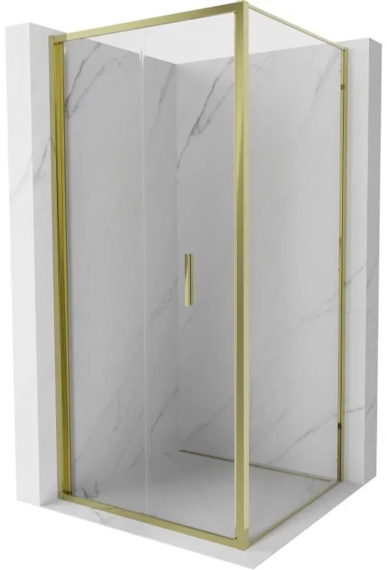Mexen Exo kabina prysznicowa składana 110 x 110 cm, transparent, złota - 816-110-110-50-00