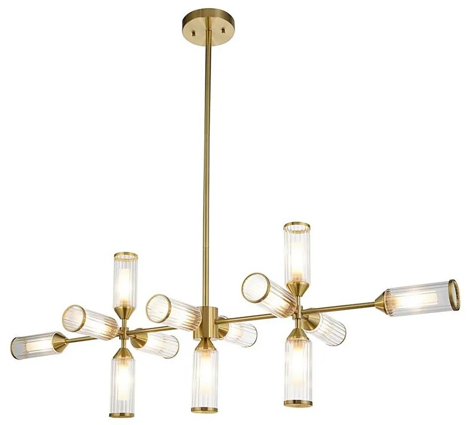 Endon 106259 - Żyrandol na drążku TOUR 13xG9/3W/230V mosiądz