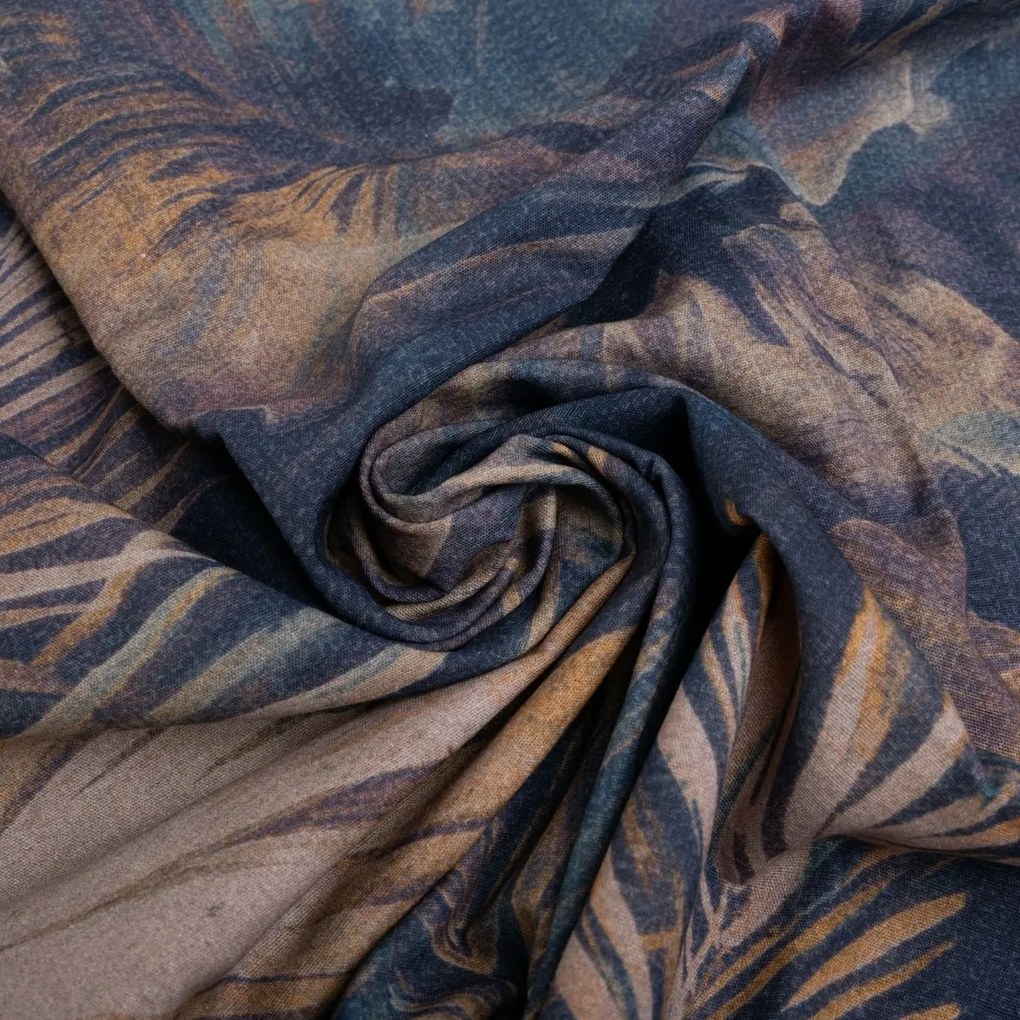 Pościel z mieszanki bawełny i lnu Wodne liście, 220 x 200 cm, 2x 70 x 80 cm