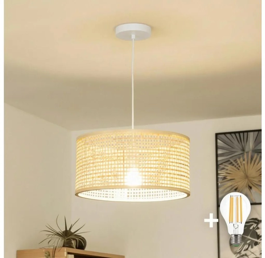 Brilagi - LED żyrandol na lince CERIA BOHO 1xE27/40W/230V śr. 40 cm z bambusa