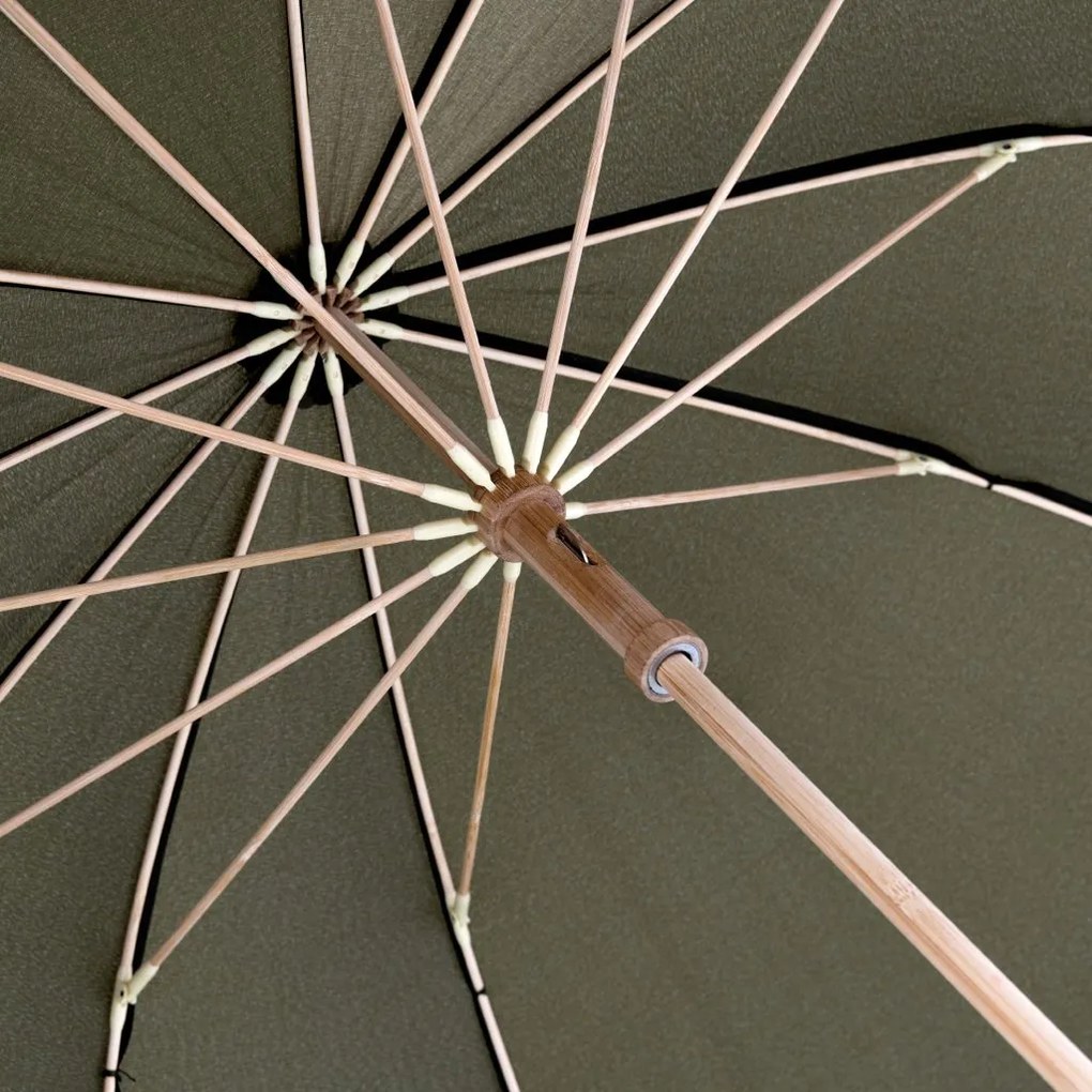 Doppler Nature Long Bamboo Deep Olive parasol składany