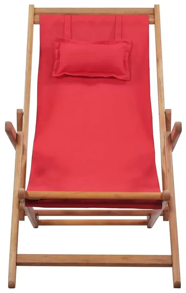 Czerwony składany leżak plażowy R3-K54