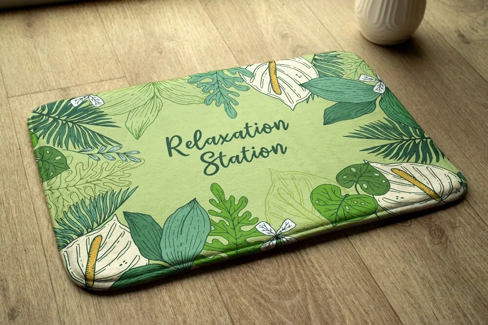 Dywanik antypoślizgowy do łazienki Dywanik antypoślizgowy do łazienki Zielony Liście