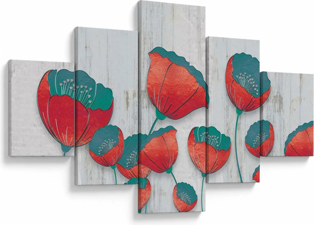 Obraz - Maki - nafta (125x70 cm)