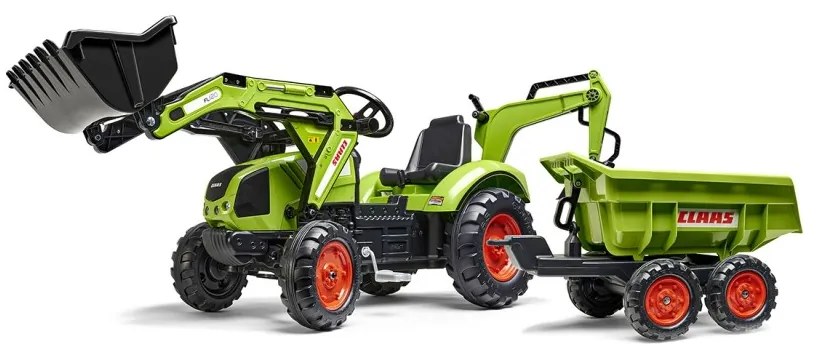 Falk traktor claas avec zielony na pedały z przyczepką od 3 lat